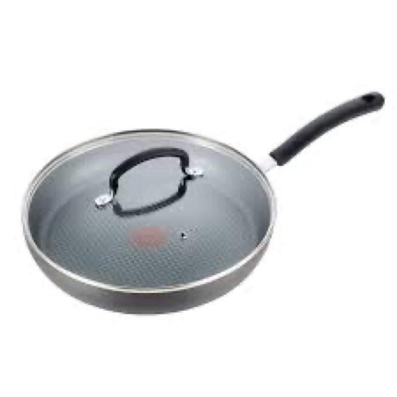 T-Fal Ultimate Hard Anodized Nonstick Fry Pan With Lid 12 Inch, Oven Broiler Safe 400F, Lid Safe 350