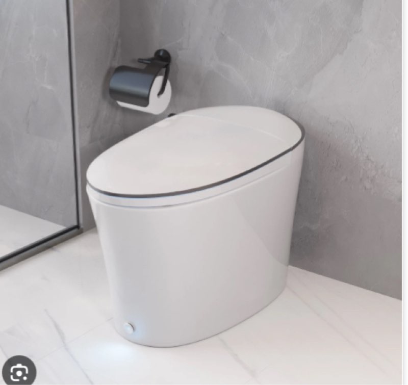 Smart Elongated Toilet With Foot Kick Sensor Flush, Night Light, Heated