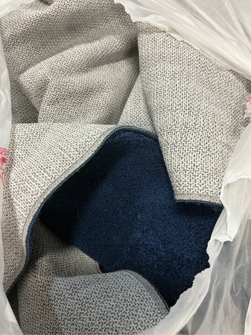 Condition photo showing As Is for GORILLA GRIP Slip Resistant Soft Washable Stain Resistant Area Rug, 5x7, Plush Thick Carpet for Nursery, Bedroom, Living Room, Non-Shedding Floor Rugs, Kid and Pet Friendly, Baby Home Decor, Navy Blue 5' x 7' (Rectangular) Navy Blue