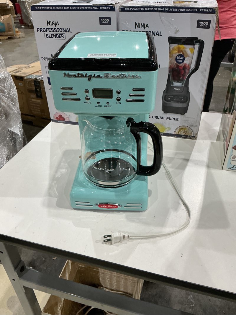 Condition photo showing Good Condition for nostalgia retro 12-cup programmable coffee maker with led display, automatic shut-off & keep warm, pause-and-serve function, aqua