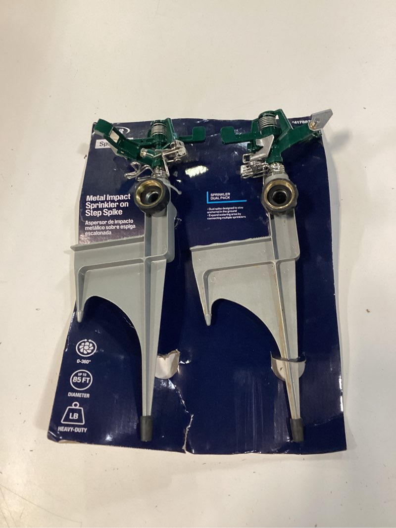 Condition photo showing New/Like New for orbit 2-pack 6500-sq ft impulse spike lawn sprinkler