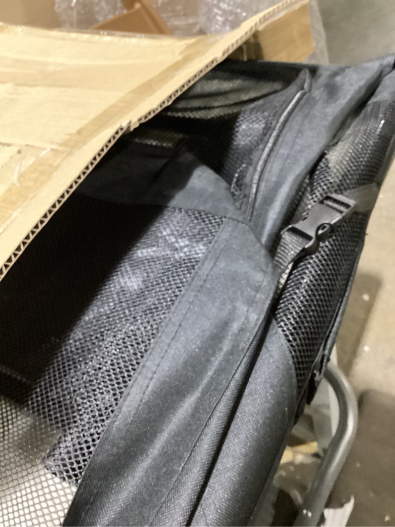 Condition photo showing As Is for fhiny large cat carrier for 2 cats, 24"x17"x17" soft dog crate collapsible portable travel pet carrier bag durable breathable foldable kitten carrier bag for cats puppy under 45 lbs black