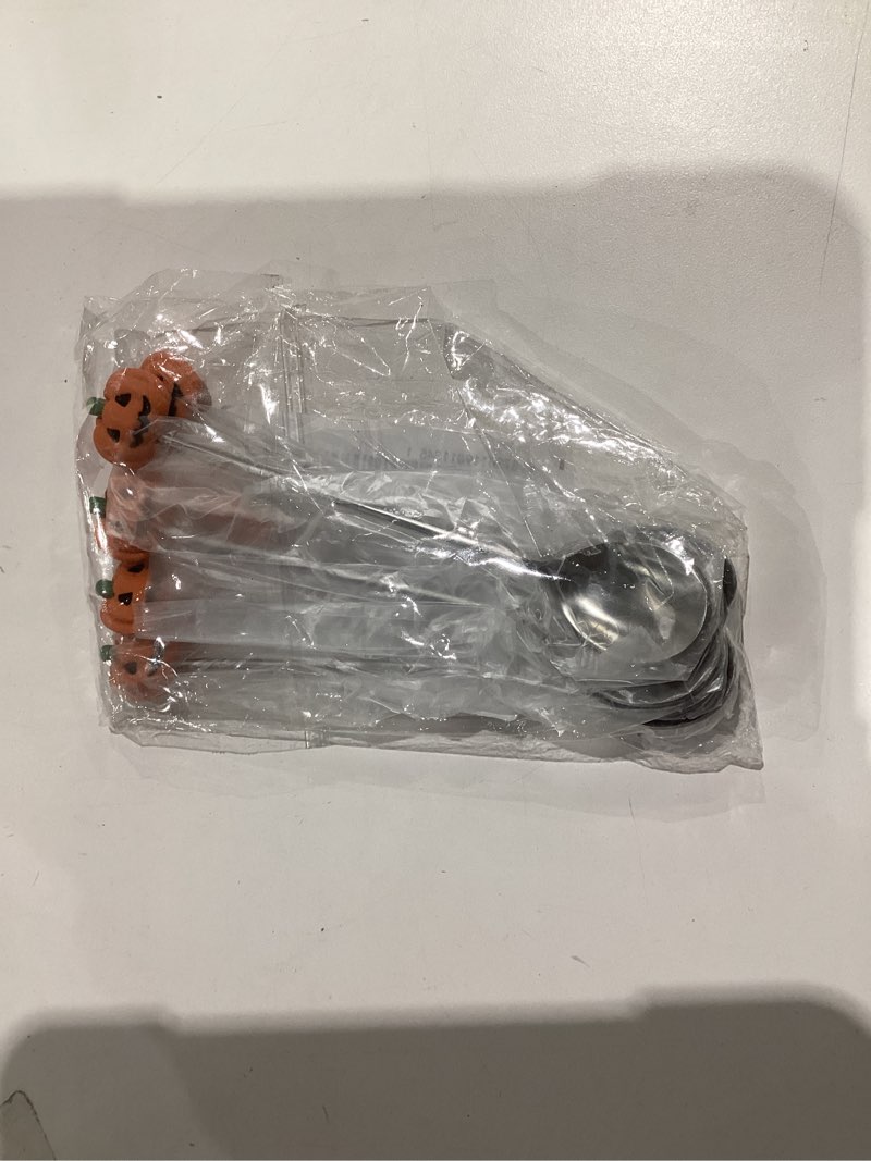 Condition photo showing New/Like New for Garneck 6pcs halloween spoons Stainless Steel Pumpkin Spoons Halloween Tableware Versatile Dessert and Stirring Teaspoon Creative Design for Parties Cafes and Restaurants 12.50X2.50X0.50CM Modern