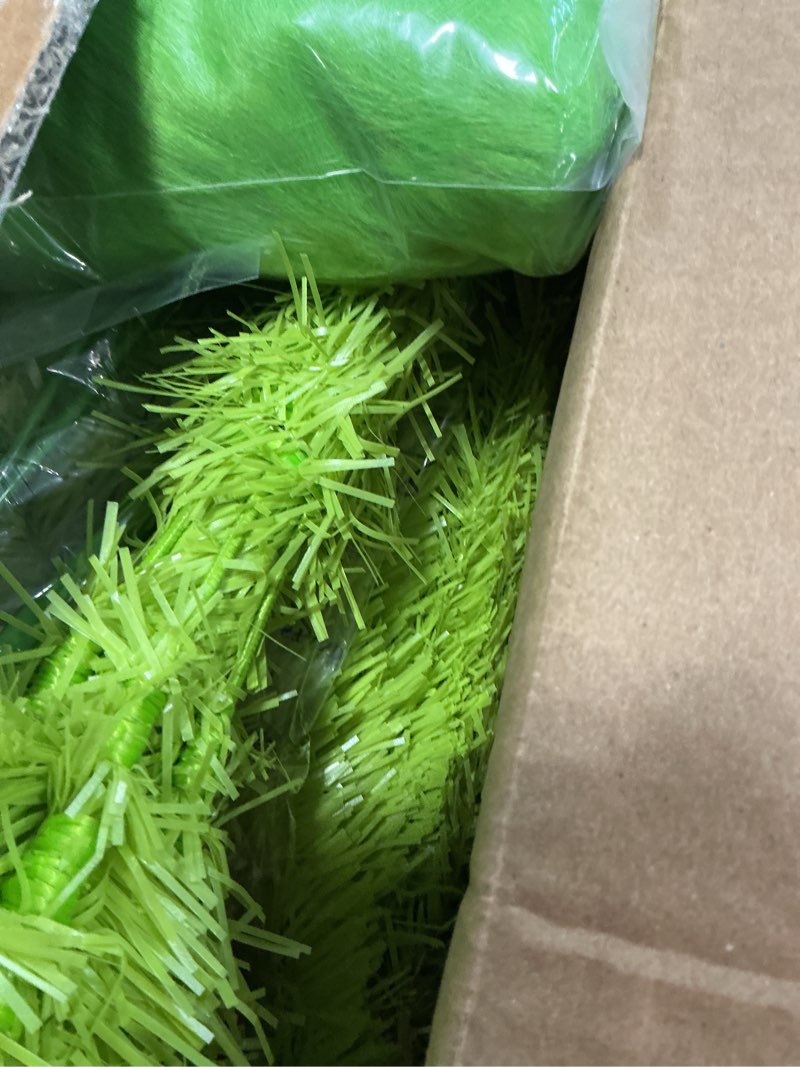 Condition photo showing Good Condition for 3 ft Whimsical Christmas Tree Set Christmas Trees and Ornament Set Artificial Tree with Lights Xmas Green Fur Skirt Xmas Tree Topper Red Xmas Ball Candy Ornaments for Xmas Holiday