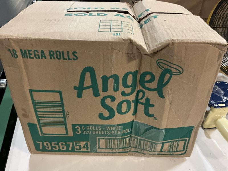 Condition photo showing Good Condition for angel soft toilet paper, 18 mega rolls = 72 regular rolls, soft and strong toilet tissue