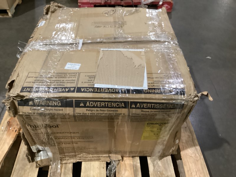 Condition photo showing As Is for whirlpool 23,200 btu 230v window air conditioner with supplemental heat, window mounted ac unit with heater for apartment, living room, bedroom, large rooms up to 1500 square feet