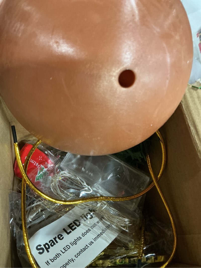 Condition photo showing Good Condition for XmasExp 20in Mini Christmas Tree Artificial Small Christmas Tree with Lights,Star Treetop,Ornaments Balls,Bells and Pine Cones DIY Xmas Decorations Green