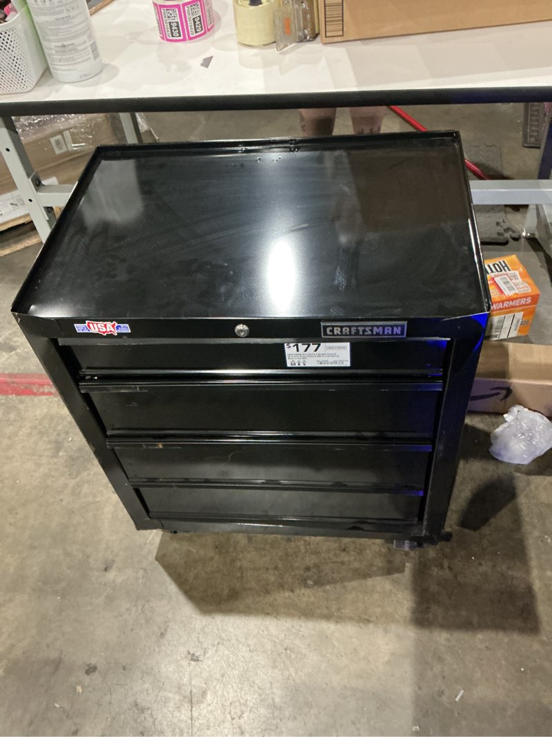 craftsman 1000 series 26.5-in w x 32.5-in h 4-drawer steel rolling tool cabinet (black)