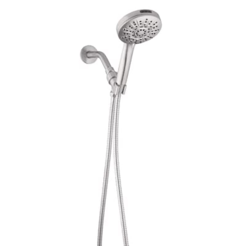  allen + roth Nevis 6 -Spray Brushed Nickel 4-in Round Handheld Shower Head 1.8 GPM