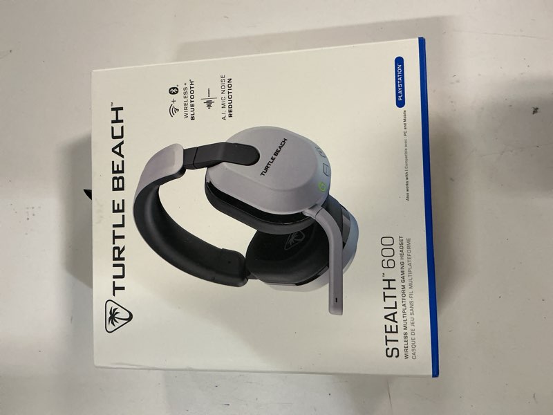 Condition photo showing New/Like New for Turtle Beach Stealth 600 Wireless Multiplatform Amplified Gaming Headset for PS5, PS4, PC, & Mobile – Bluetooth, 80-Hr Battery, Noise-Cancelling Flip-to-Mute Mic, 50mm Speakers – White White Stealth 600 PS