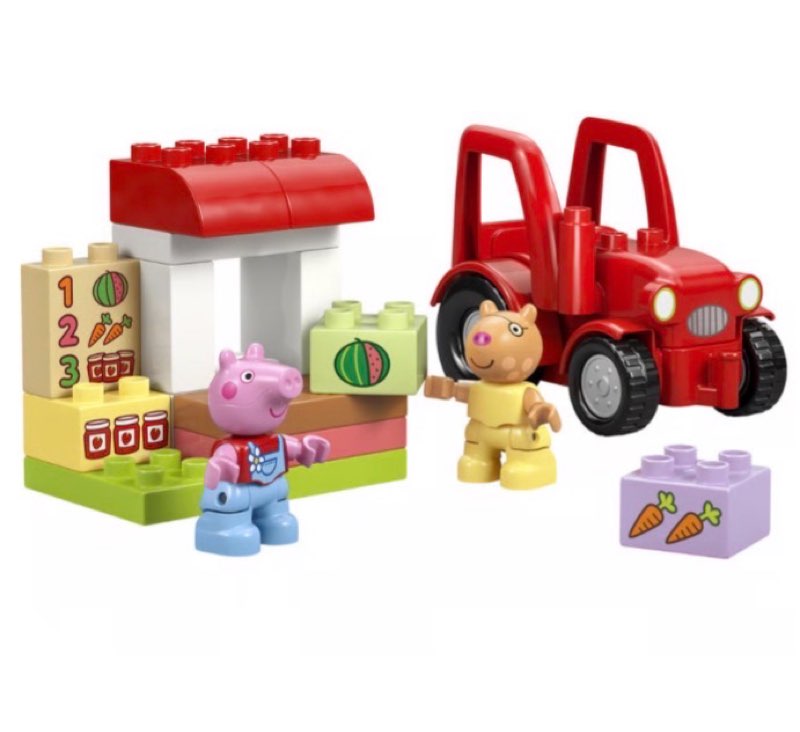 LEGO DUPLO Peppa Pig Tractor and Market - Building Toy for Toddlers, Ages 2+ - Sensory Toy for Girls