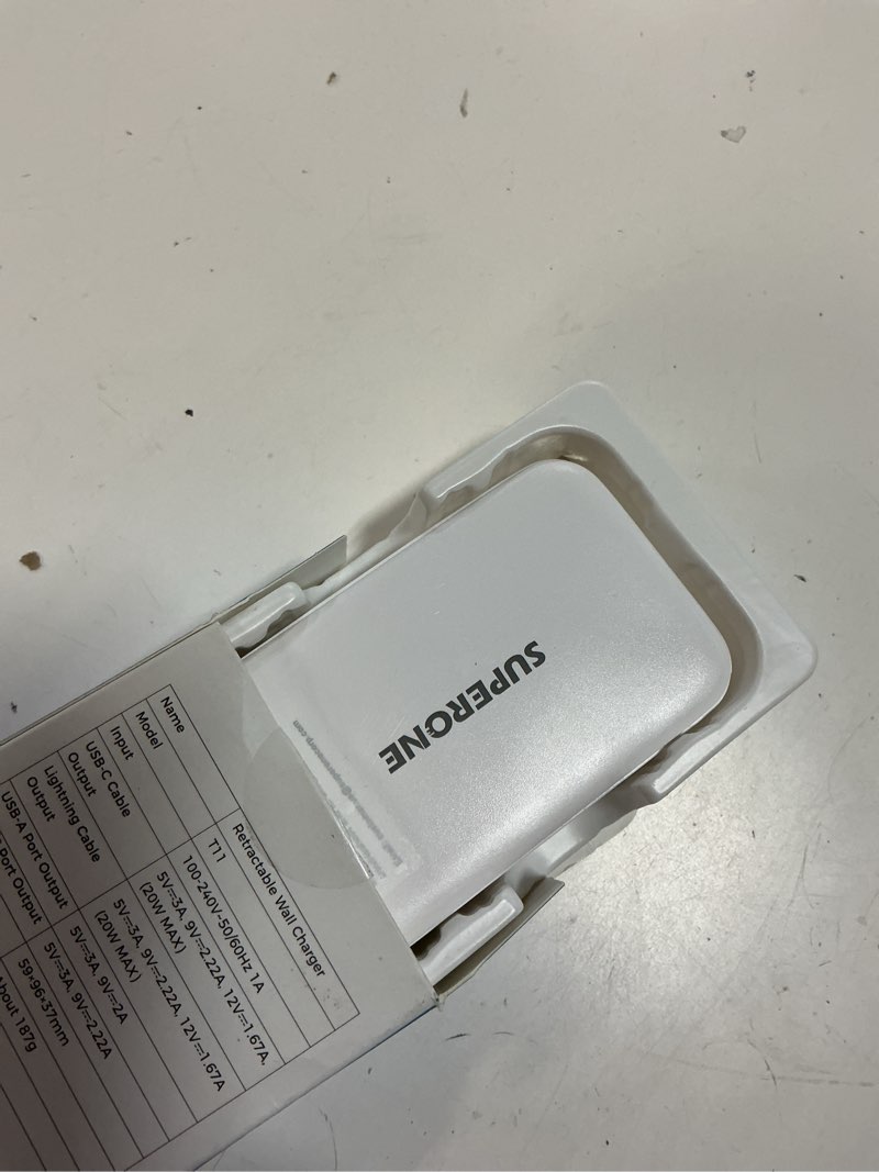 Condition photo showing Good Condition for superone retractable iphone charger, 4-port usb c charger block, iphone chargers fast charging with usb c & apple cable, wall chargers for iphones 17/16/15/14/13/12/11 series, pad, samsung, pixel 1 type-c & apple cables white