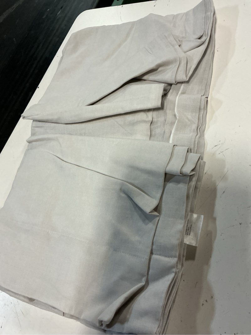 Condition photo showing As Is for european linen curtain - single panel, 48x96, flax