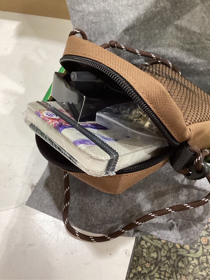 Condition photo showing Good Condition for funto mini watercolor paint set, all-in-one walnut wood 15-color premium pocket travel paint kit, with crossbody bag,watercolor journal, metal clip, paint water cup, water brush ideal for art lovers wooden box 15-color walnut set