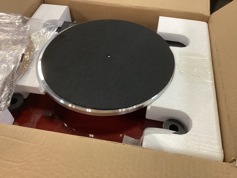Condition photo showing Good Condition for Belt Drive Turntable for Vinyl Record Player,Connect with Bluetooth Speakers or Active Speaker,Built-in Phono Pre-amp,USB Digital Output, Magnetic Cartridge,High-Gloss Wood Design(Red)