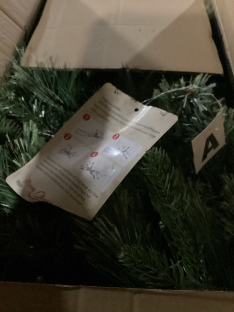 Condition photo showing New/Like New for Kadunmina 5ft Prelit Christmas Tree, Artificial Carolina Pine Christmas Tree with 290 Warm White Lights, Pine Cones, 647 Branch Tips and Metal Stand for Home, Office, Holiday Party Decoration Green-prelit 5ft