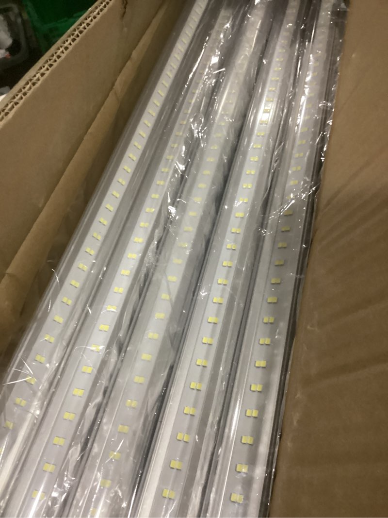 Condition photo showing New/Like New for 48 inch led bulbs (25 pack), t8 t10 t12 65w equivalent fluorescent replacement, 24w 3120lm, 6500k cool white, type a+b 4 foot tube light for office shop light, remove ballast or plug & play clear cover 25