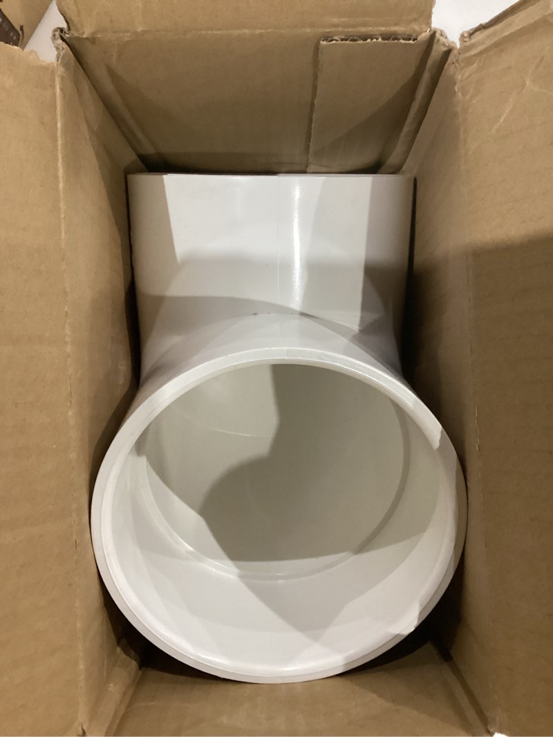 Condition photo showing Good Condition for 4 Inch 90 Degree Elbow 2 Way Right Angle PVC Pipe Fitting, Furniture Build Grade SCH40 (Socket x Socket) 4" PVC Fitting Connectors for DIY Shelf Garden Support Structure 4Inch 90°Elbow