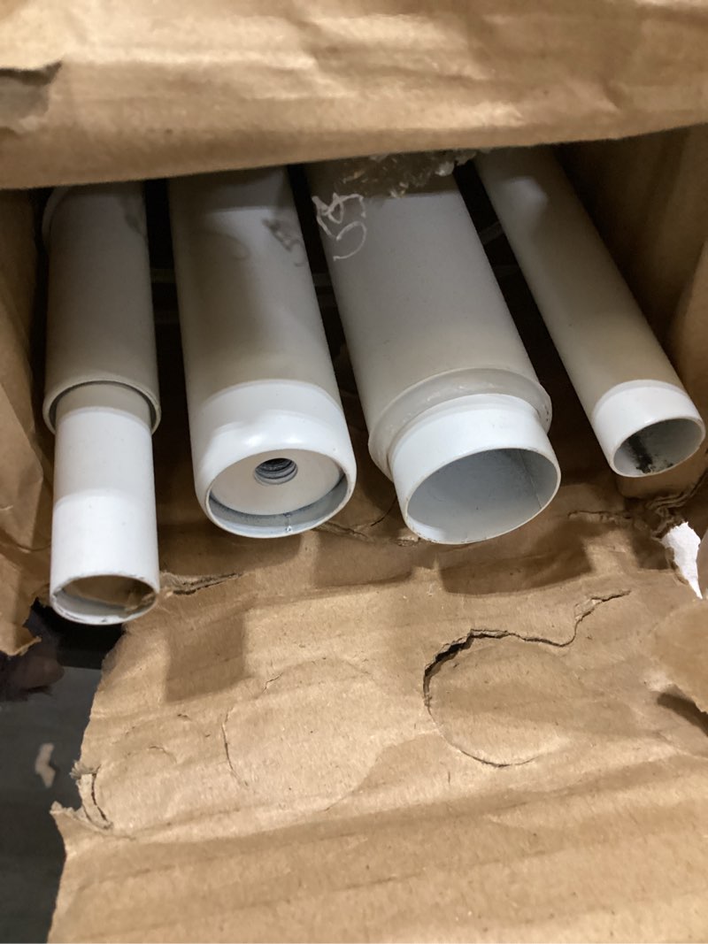 Condition photo showing Good Condition for double curtain rods 144-164 inches for windows, 1 inch diameter adjustable heavy duty drapery rod with aluminum alloy brackets and finials, modern stylish dual curtains rod, matte white matte white 144"-164"