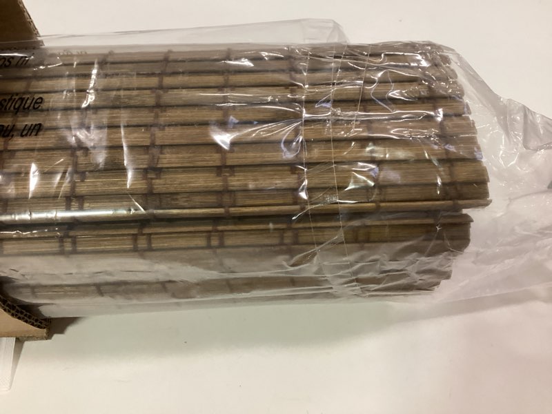 Condition photo showing Good Condition for LazBlinds No Tools No Drill Cordless Bamboo Roman Shades, Light Filtering Window Treatment, Roll Up Bamboo Blinds for Windows 26'' W x 48'' H, Eastfield Teak Light Filtering-eastfield Teak 26" W x 48" H