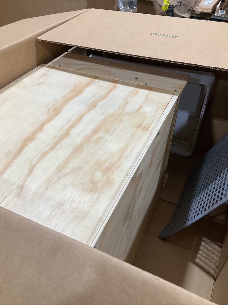 Condition photo showing Good Condition for 2 in 1 extra large 23 x 13.4 inches wooden rabbit litter box with hay feeder large capacity less mess rabbit hay feeder litter box set for rabbits, bunny, guinea pig, hamster, small animals