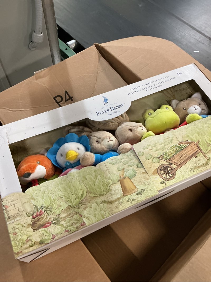 Condition photo showing New/Like New for kids preferred peter rabbit classic stuffed animal characters 6 piece gift set 9 inch plush toys for infants babies and kids based on the beatrix potter books