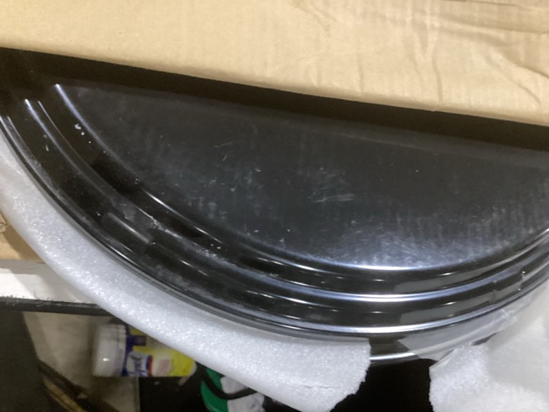 Condition photo showing As Is for filltouch 4 pcs restaurant serving trays pp plastic non slip rubber lined large oval tray for kitchen dining room cafeterias fast food service (24 x 29 inch,black) 24 x 29 inch black 4