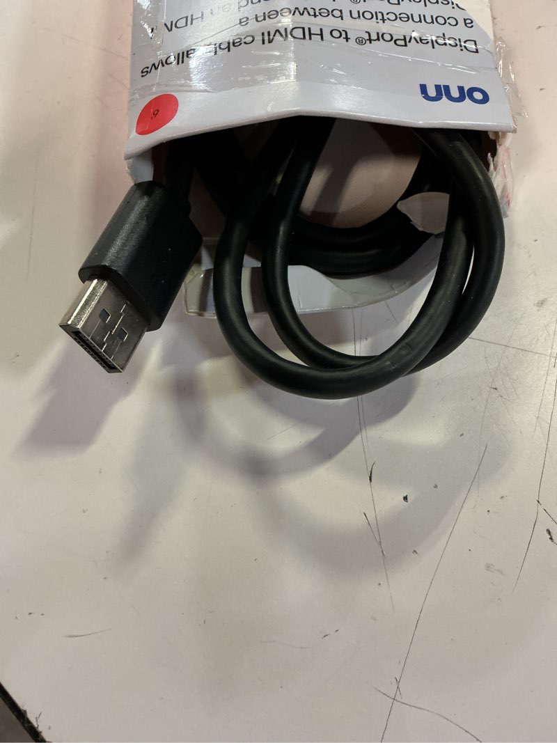 Condition photo showing As Is for onn 6’ displayport to hdmi cable