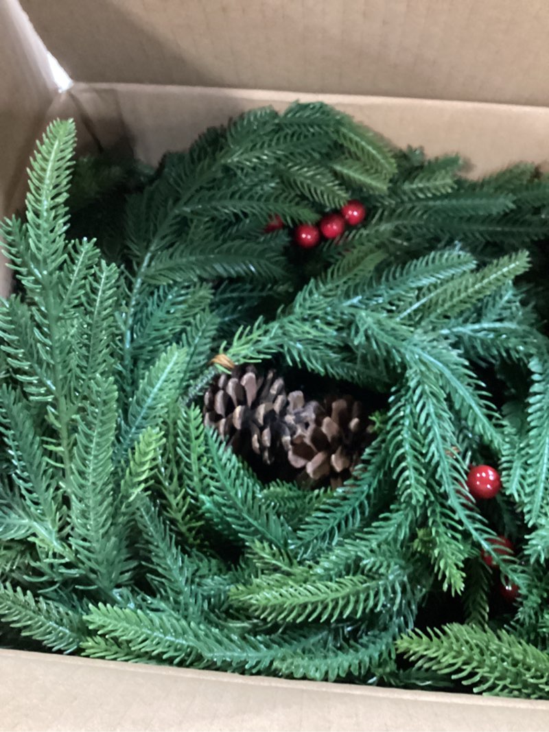 Condition photo showing Good Condition for Norfolk Pine Garland, 6FT Realistic Artificial Greenery for Table, Mantle, Wall, Indoor and Outdoor Christmas Decorations (6FT)