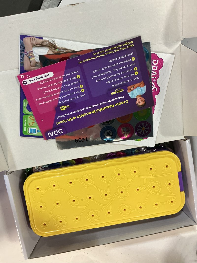 Condition photo showing New/Like New for ddai arts and crafts for kids age 8-12 friendship bracelet making kit for girls - best birthday gifts ideas for girl 7 9 10 11 year old - popular bracelets string maker toys set purple