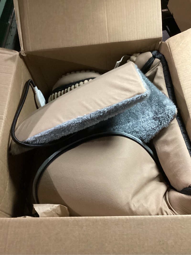 Condition photo showing Good Condition for Smart Heated Cat Bed Cave Pet House for Indoor Cats & Small Dogs, Washable & Foldable with Removable Cushion, 17.72x14.96x12.6 inches, Brown
