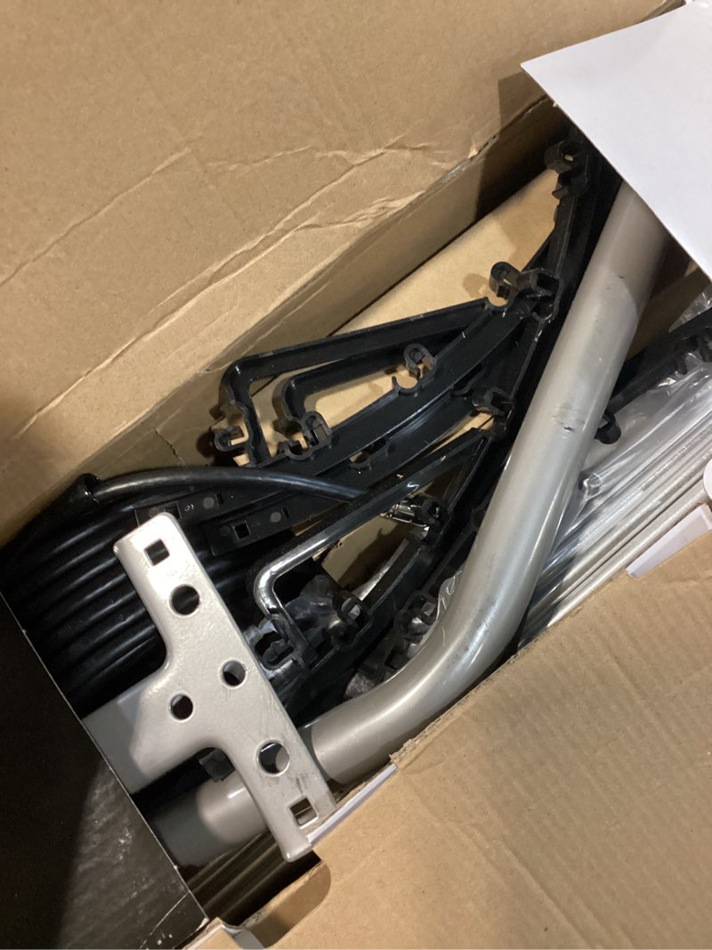 Condition photo showing As Is for digital hd tv antenna, amplified attic/outdoor antenna, 360 degree rotation wireless remote, 4k 1080p vhf uhf, mounting pole included, 200 miles range