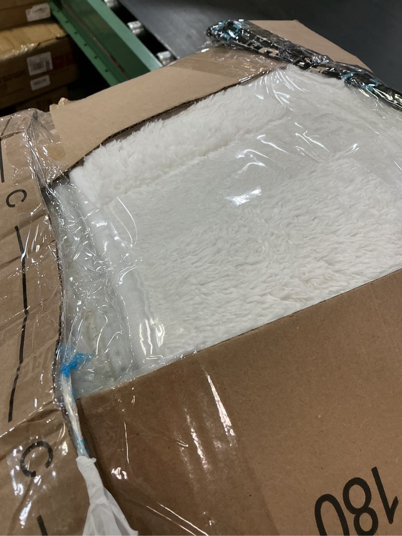 Condition photo showing Good Condition for large area rugs for living room bedroom, 7x10 feet white rug, minimalist modern shag rug, soft thick comfy memory foam indoor carpet, non-slip washable rug for boys girls dorm nursery room home decor white 7' x 10' (rectangular)