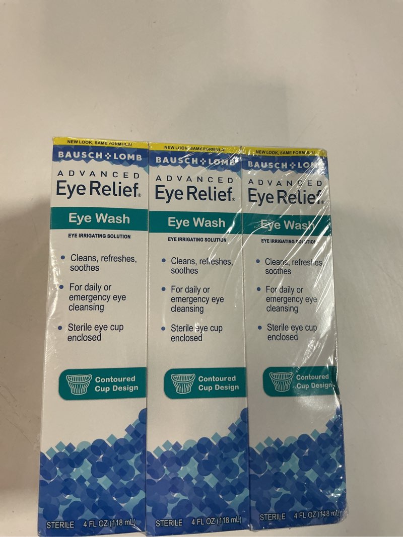 Condition photo showing New/Like New for (2026/06/01) Bausch + Lomb Advanced Eye Relief, Eye Wash Solution, Cleanses, Refreshes, and Soothes for Daily or Emergency Use, 4 Fl Oz (Pack of 6)