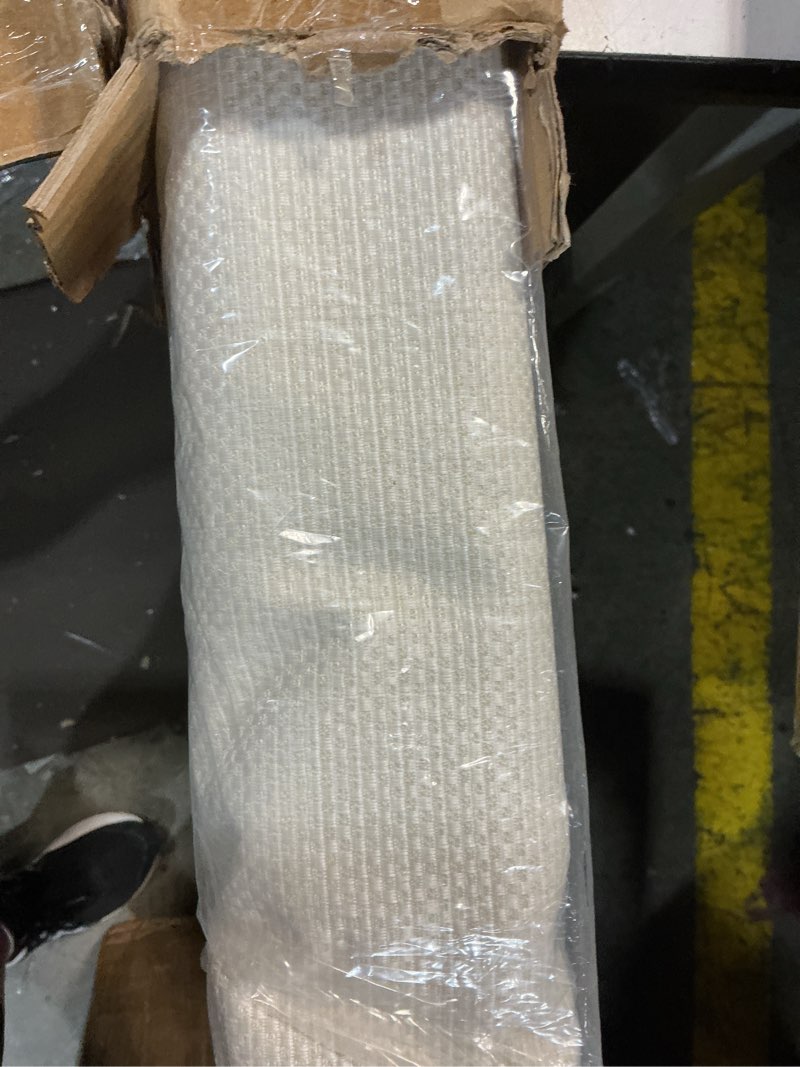 Condition photo showing Good Condition for madison park galen cordless roman shade, 34"w x 64"h, sheen ivory – room darkening, thermal insulated, energy efficient window blind with subtle sheen basketweave fabric for privacy room darkening basketweave sheen ivory 34"w x 64"h
