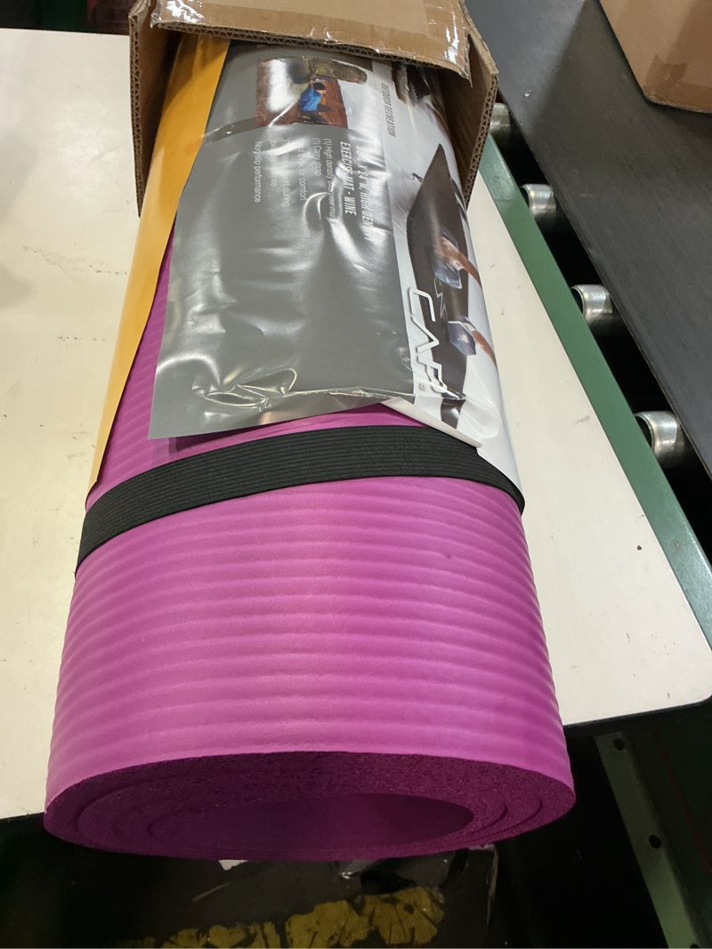 Condition photo showing Good Condition for cap barbell 1/2-inch high density exercise yoga mat with strap | multiple options wine yoga mat