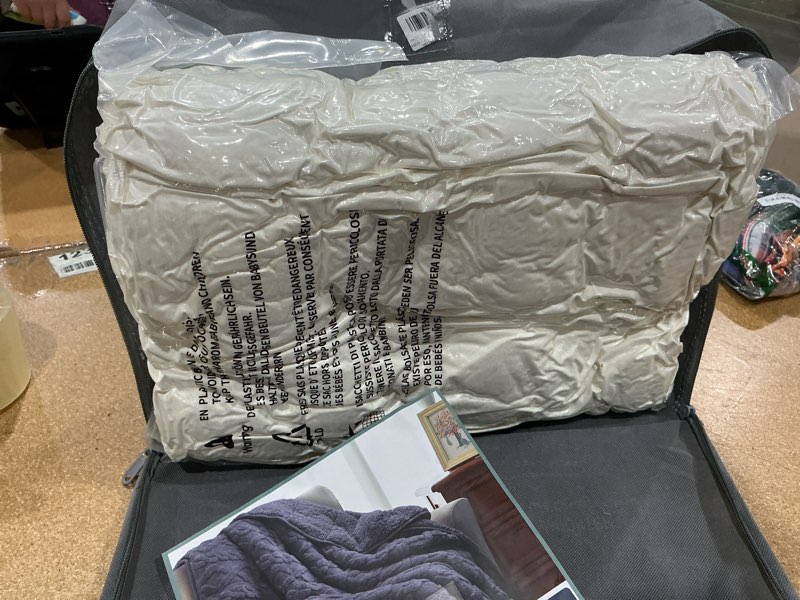 Condition photo showing New/Like New for kivik dual sided weighted blankets for adults, buttery soft stylish checkered heavy blankets for couch sofa bed - ultra-fluffy fabric brings cloud-like comfort  beige, 15 pounds) beige 15lbs unknown size