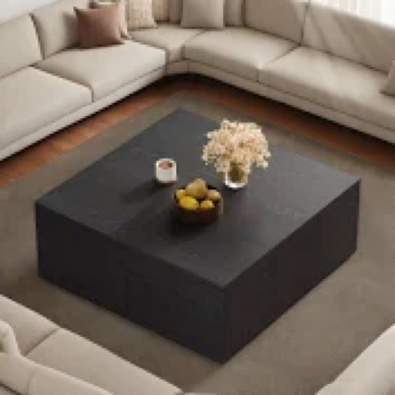 square coffee table with 4 drawers