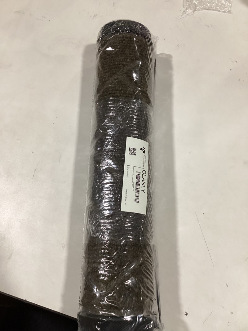 Condition photo showing As Is for OLANLY Front Door Mat Indoor Outdoor Entrance, Waterproof All-Season, All-Weather Doormat, Sturdy Natural Rubber, Low Profile, Easy Clean Patio Porch Entryway Mat, Herringbone Brick (Brown, 29.5x17) Brown Herringbone Brick Rectangular 29.5" x 17"