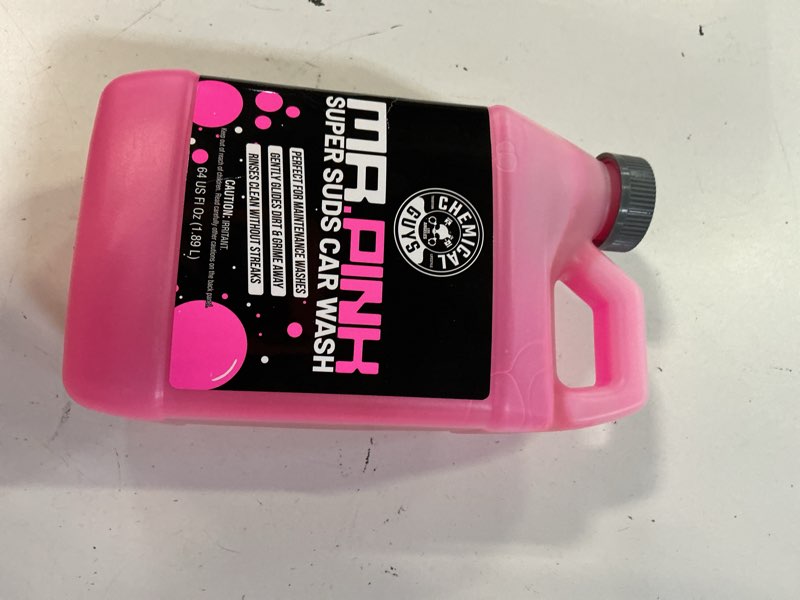 Condition photo showing New/Like New for chemical guys mr. pink car wash soap - 64 oz super suds foaming car wash soap for cannon, blaster, or bucket washing - ph balanced, safe on wax, sealant, ceramic, and clear coat finishes 64 fl oz (pack of 1) mr. pink