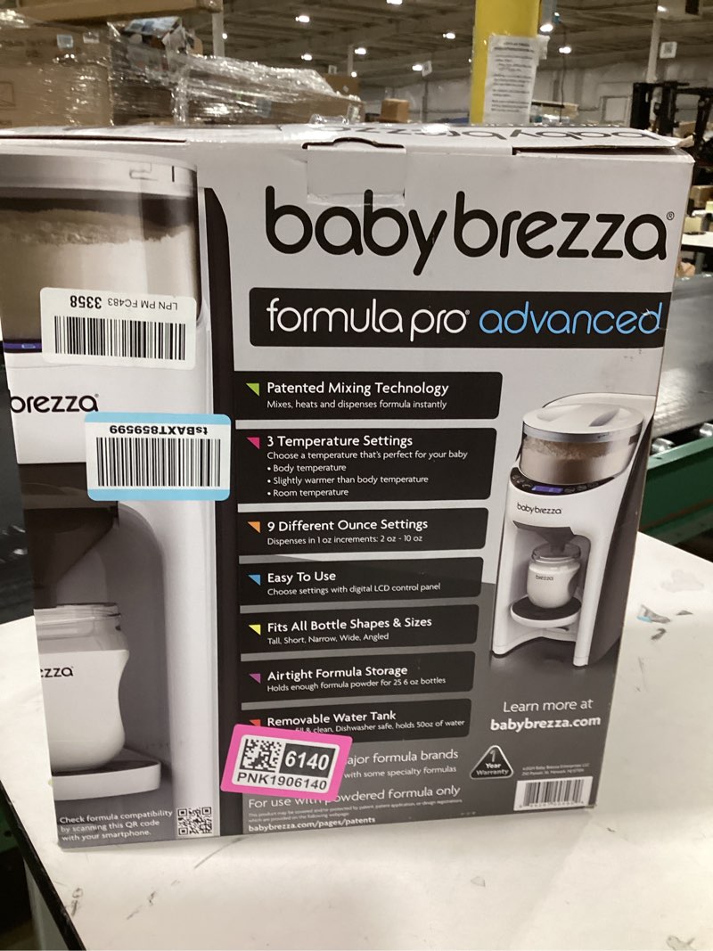 Condition photo showing New/Like New for Baby Brezza New and Improved Formula Pro Advanced Formula Dispenser Machine - Automatically Mix a Warm Formula Bottle Instantly - Easily Make Bottle with Automatic Powder Blending, White