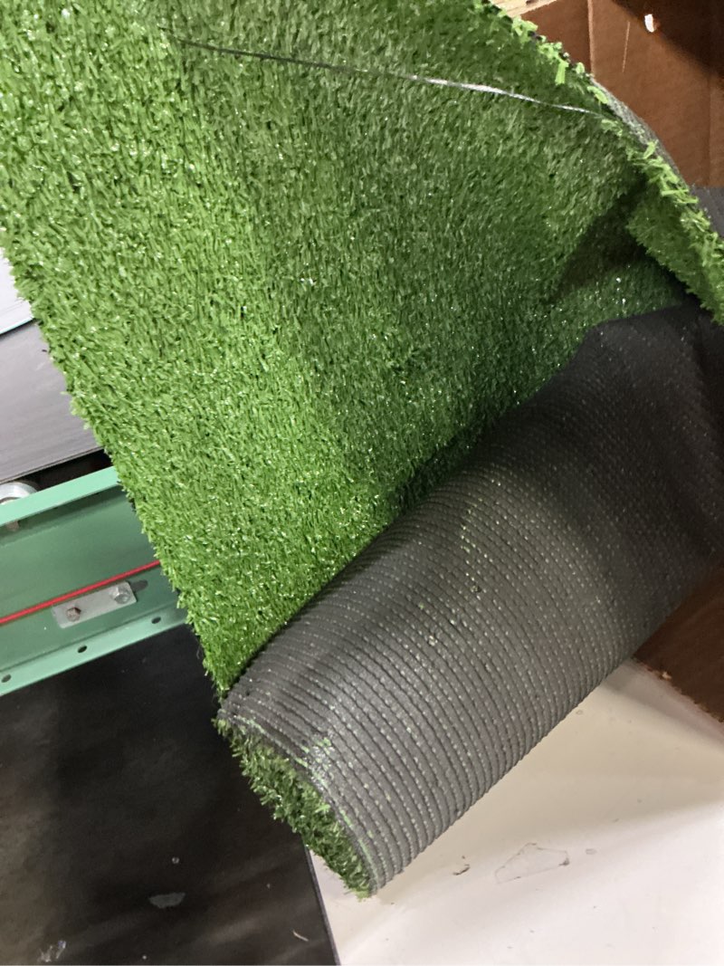 Condition photo showing As Is for Ottomanson Artificial Grass Outdoor Runner Rug 2'7" x 10' – Waterproof Astro Turf with Drainage Holes – Patio & Lawn Decoration, Easy-Clean Dog Grass Mat Low Pile - 2 ft 7 in Wide 10-ft