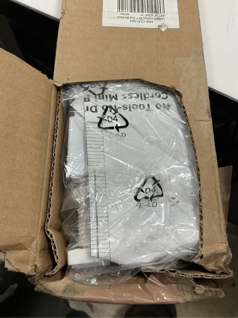 Condition photo showing Good Condition for LazBlinds No Tools No Drill 1" Vinyl Mini Blinds, Cordless Blinds for Windows, Light Filtering Horizontal Window Blinds & Shades, 48" W x 64" H, White Cordless-white 48" W x 64" H