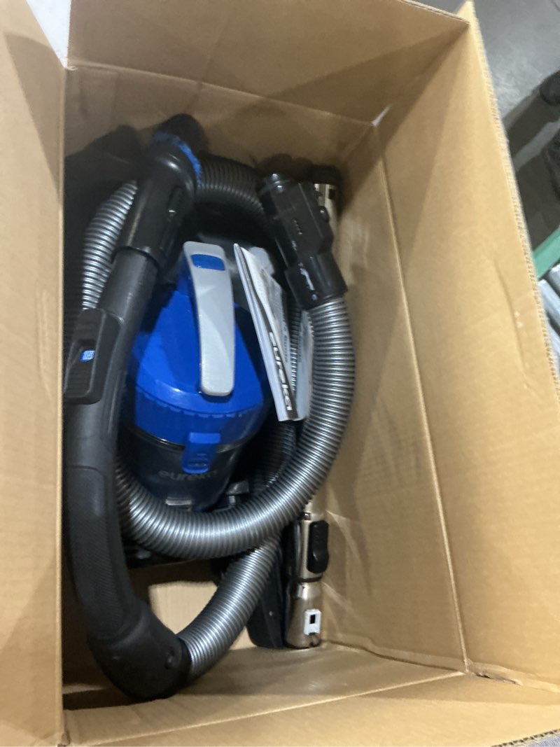 Condition photo showing As Is for eureka whirlwind bagless canister 2.5l vacuum cleaner, lightweight vac for carpets and hard floors, nen110a, blue
