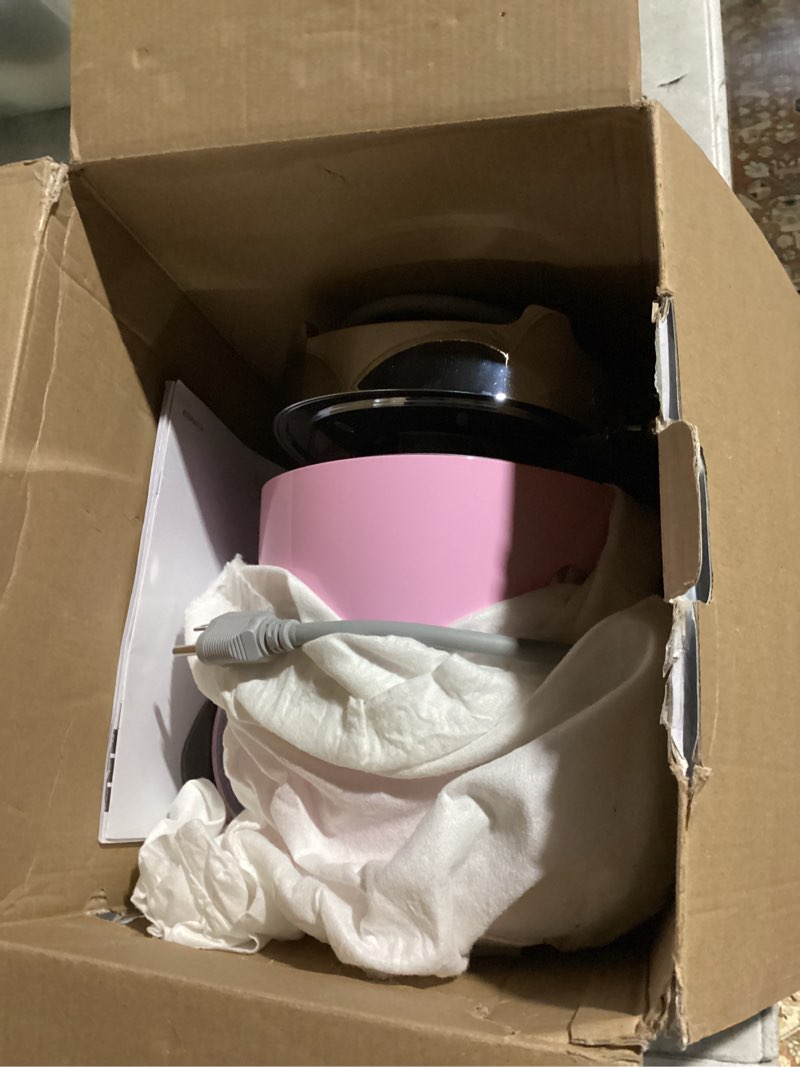 Condition photo showing As Is for SMEG 7-Cup Variable Temperature Electric Kettle - Retro Style Aesthetic with Advanced Technology - Stainless Steel, 1400W, 120V, 360° Swivel Base, Keep Warm Function (Pink)