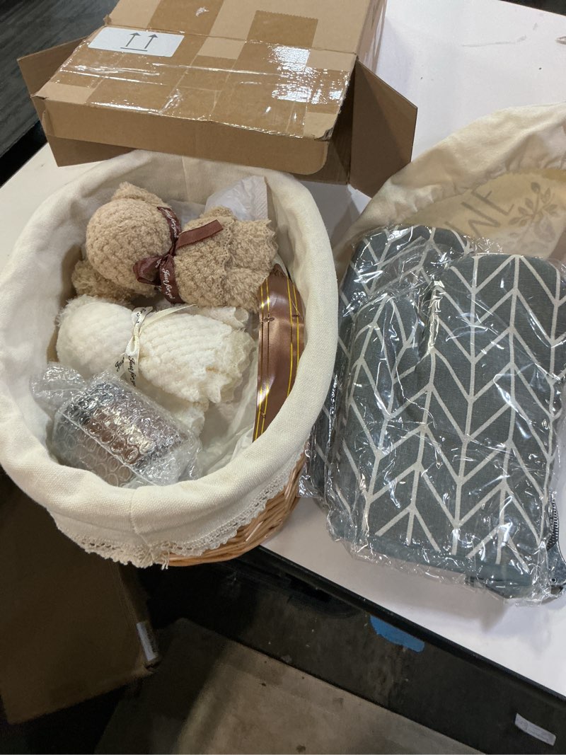 Condition photo showing Good Condition for Bread Warmer Basket with Stone Bread Basket for Serving Tortilla Warmer with Lid House Warming Gifts Home Sourdough Maker for Kitchen Dad Mom Birthday Hostess 11.81 x 8.66 x 5.12 Inch