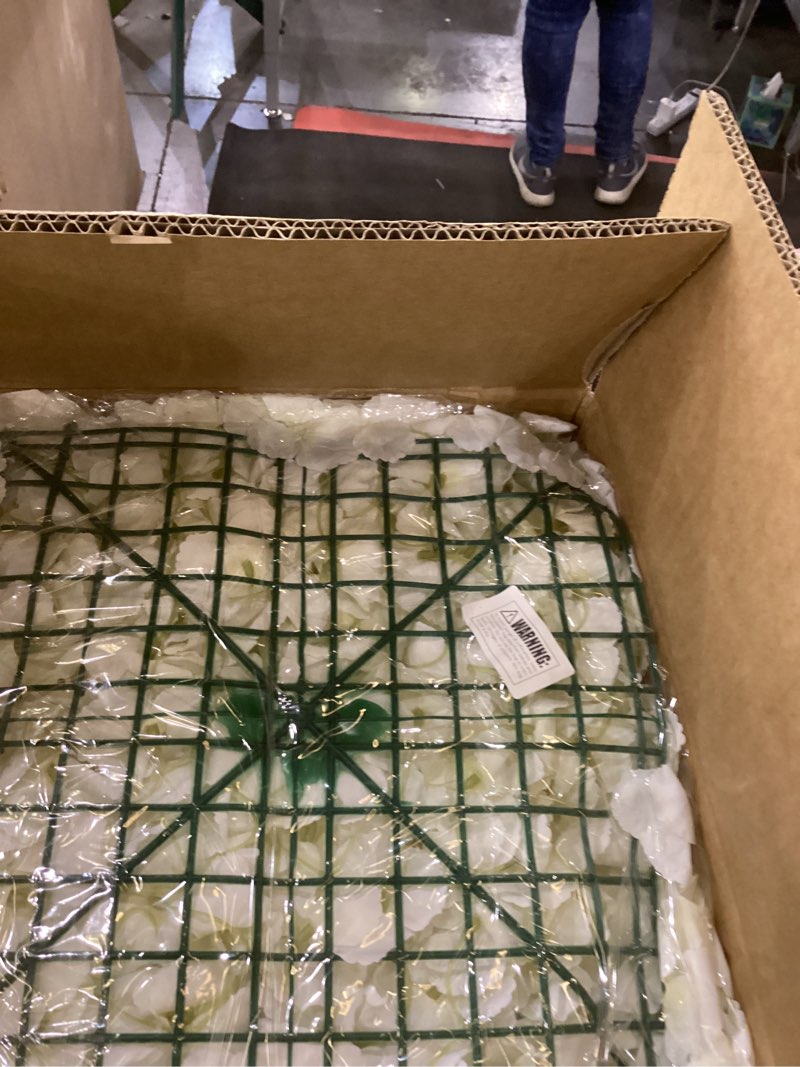 Condition photo showing New/Like New for Ivory Backdrop Flowers Wall Panels: 18 Pcs 15 x 15 Inch Floral Backdrop Artificial Flower Wall Decor for Baby Shower Wedding Photo Background Decoration (3.75ft by 7.5ft) 18pcs Ivory