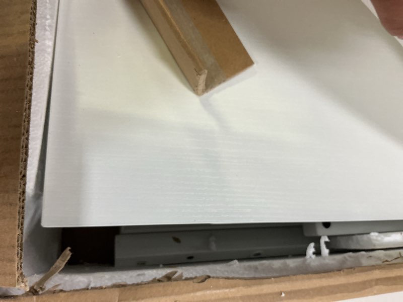 Condition photo showing Good Condition for Huuger L Shaped Office Desk with Power Outlets, 47 Inch Computer Desk with 3 Drawers, Shelves, for Gaming, Corner Work, Home Office, Study, Rustic Brown Rustic Brown 47inch