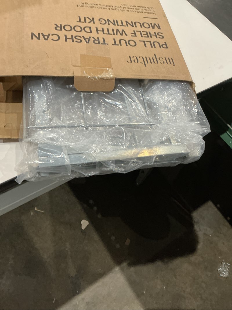 Condition photo showing Good Condition for insputer dual pull out trash can under cabinet with soft-close slides, heavy duty under sink trash can kit for kitchen sink, laundry, garbage can not included, requires 17" w x 24" d cabinets