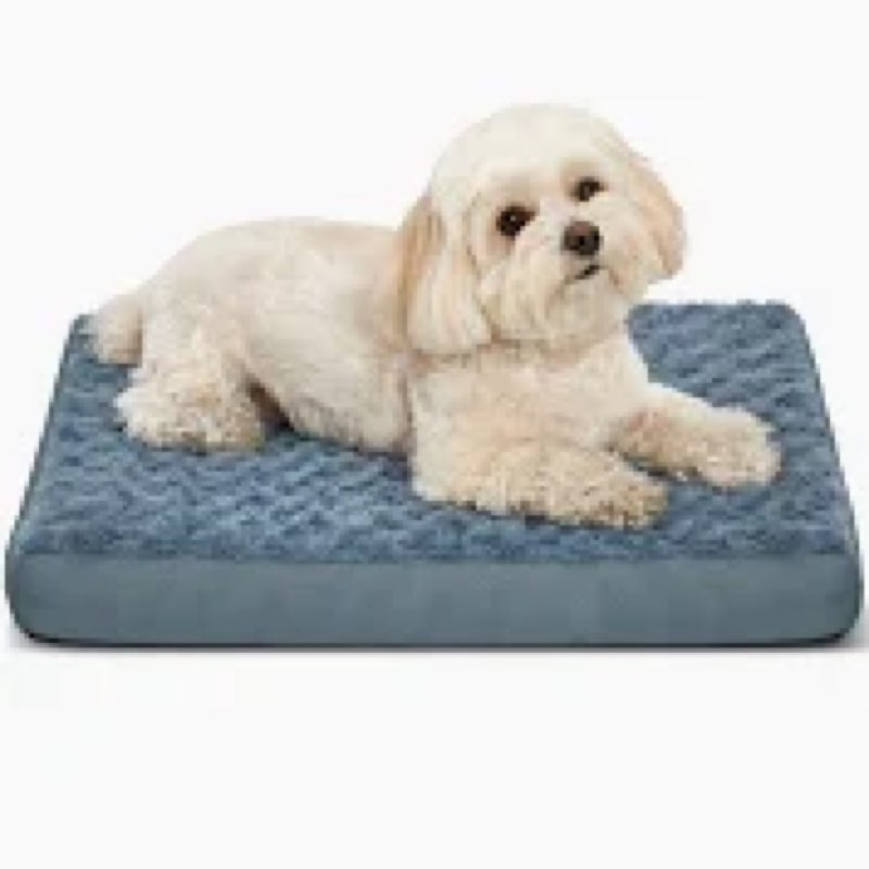 Orthopedic Dog Beds for Crate with Removable Washable Cover Egg-Crate Foam Pet Pad Mat with Anti-Sli